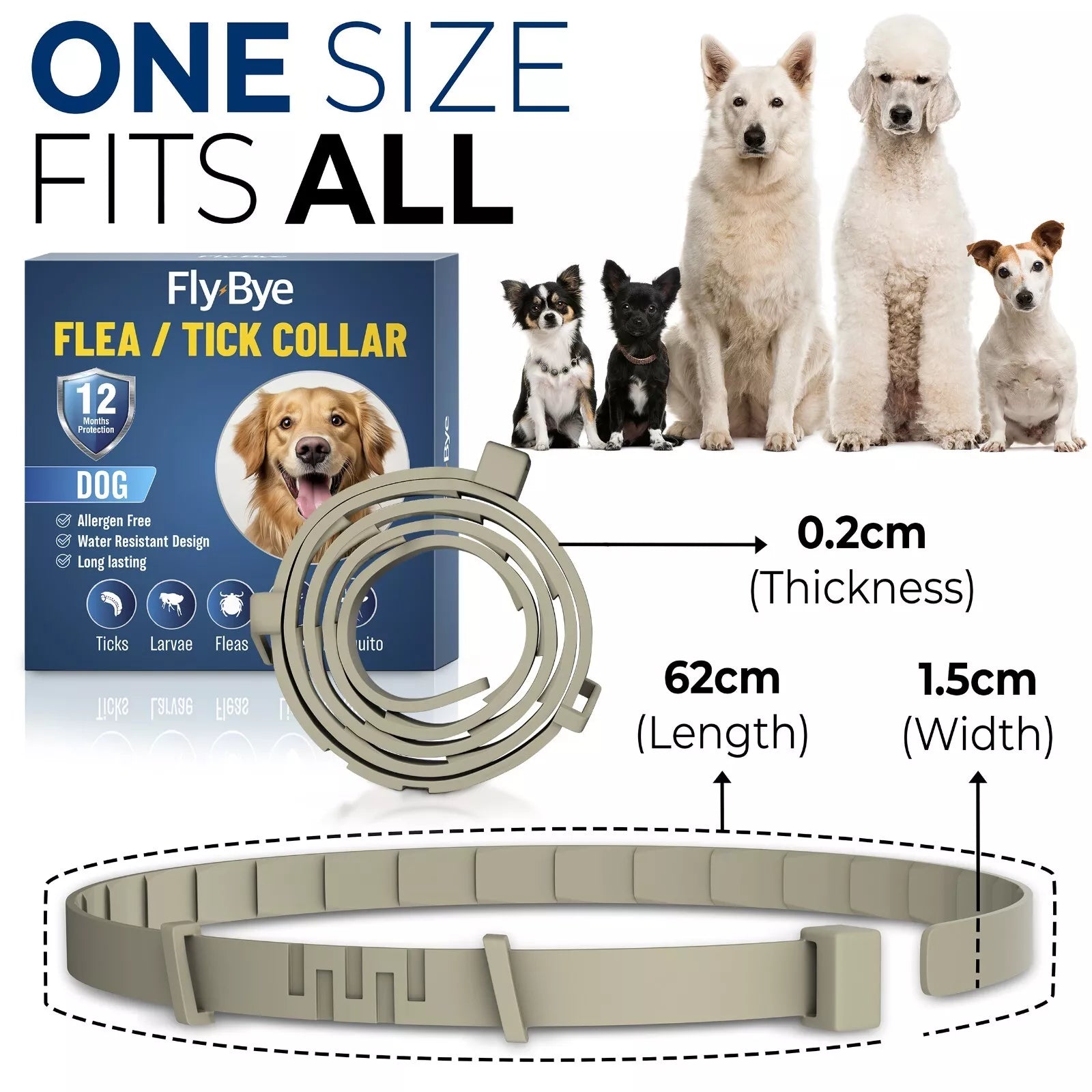 Flea and Tick Collar For Small, Large Dogs & Cats