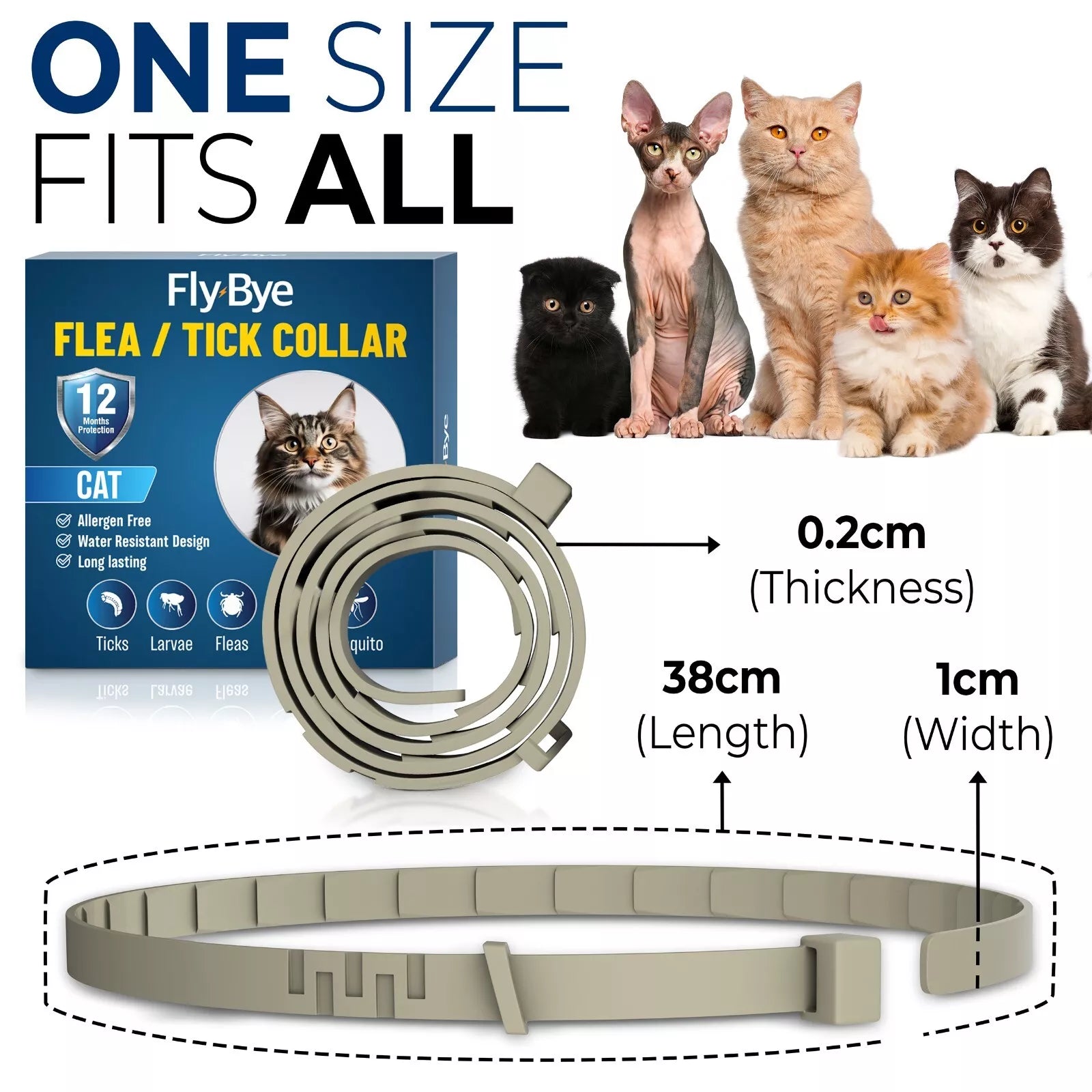 Flea and Tick Collar For Small, Large Dogs & Cats
